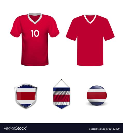 Costa rica soccer jersey Royalty Free Vector Image