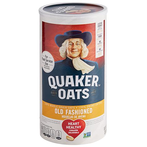 Quaker Old Fashioned Rolled Oats in 42 oz. Containers - 12/Case