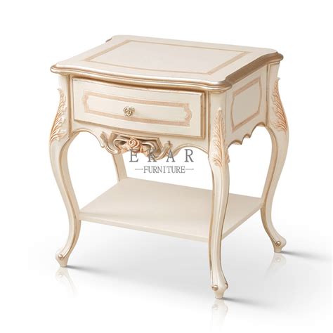 Antique Ivory White Elegant Nightstand,Nightstands