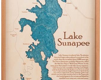 Lake sunapee map | Etsy