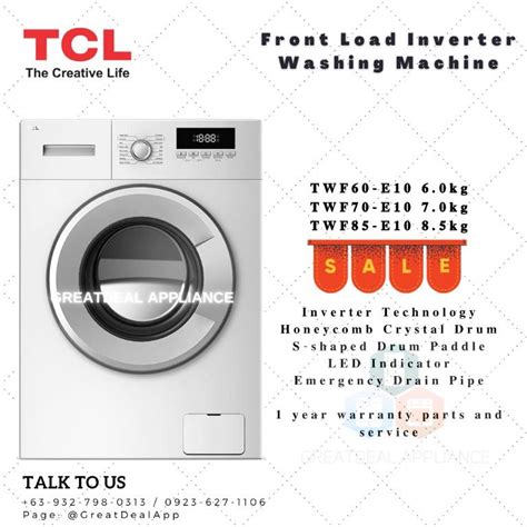 TCL FRONTLOAD INVERTER WASHING MACHINE, TV & Home Appliances, Air ...