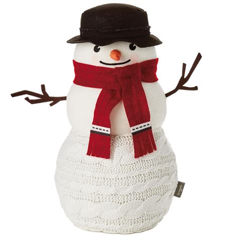 Large Cable-Knit Sweater Snowman Decoration, 15.5" - Decorative ...