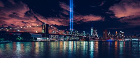 cityscape, Horizon, New York City, Night, Night sky, City lights HD Wallpapers / Desktop and ...