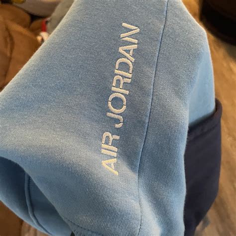 Blue Jordan Hoodie with slight stain - Depop