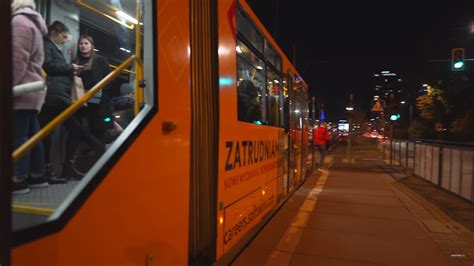 Poland, Poznań, tram 18 night ride from Wierzbięcice to Główny - YouTube