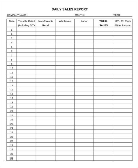 Daily Sales Report Excel Download ~ Excel Templates