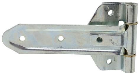 T-Strap Hinge w/ Wide Bracket for Enclosed Trailers - 8" Long - 180 Degree - Zinc Plated Steel ...