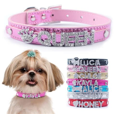 Customized Dog Collars Personalized Rhinestone Pet Puppy Collar Free ...