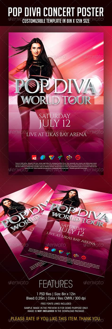 Pop Diva Live Concert Poster by soulmemoria | GraphicRiver