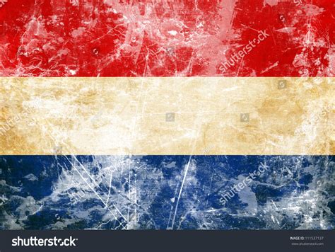 Dutch Flag With A Vintage And Old Look Stock Photo 111537137 : Shutterstock