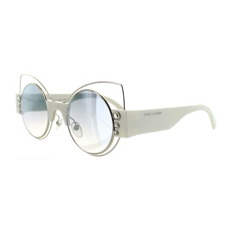 Marc Jacobs // Women's Cat-Eye Sunglasses // White + Violet + Silver ...