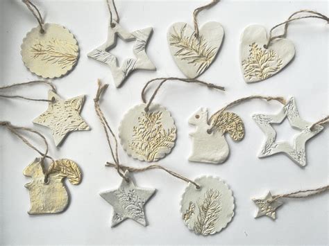 Make clay nature print Christmas decorations - Mud & Bloom