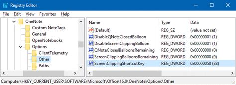 OneNote 2016 Screen Clipping Shortcut Key - How to Change? » Winhelponline