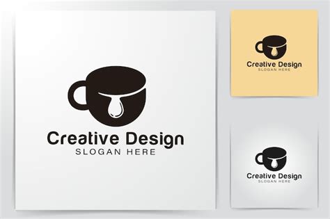 Free Vector | Mug. glass. and water drop logo Ideas. Inspiration logo ...