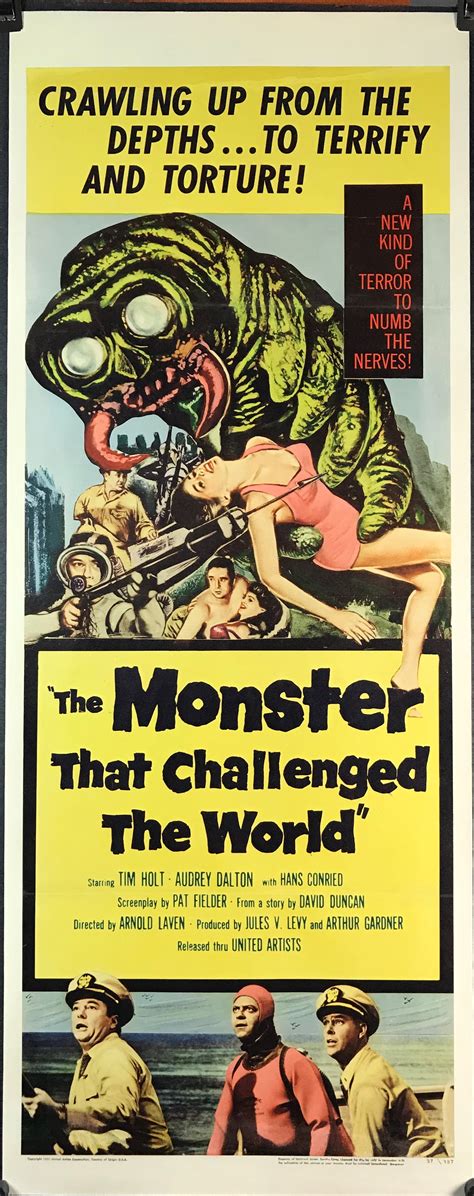 THE MONSTER THAT CHALLENGED THE WORLD, Original Vintage Sci-Fi Paper ...