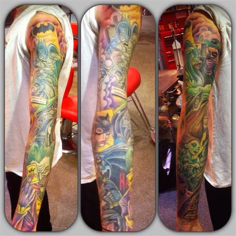 Amazing Batman sleeve. | Sleeve tattoos, Batman tattoo, Tattoos for guys