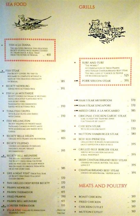 Menu of Mocambo, Park Street, Kolkata | Dineout