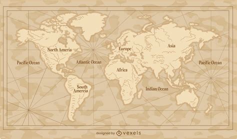 Vintage World Map Traditional Illustration Vector Download