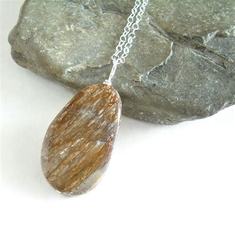 Dinosaur Bone Jewelry Fossil Necklace Brown Stone by cindylouwho2