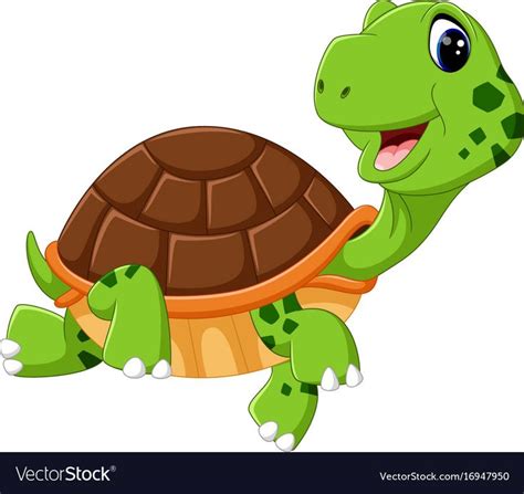 Cute turtle cartoon vector image on VectorStock | Tartaruga divertente, Tartarughe ...