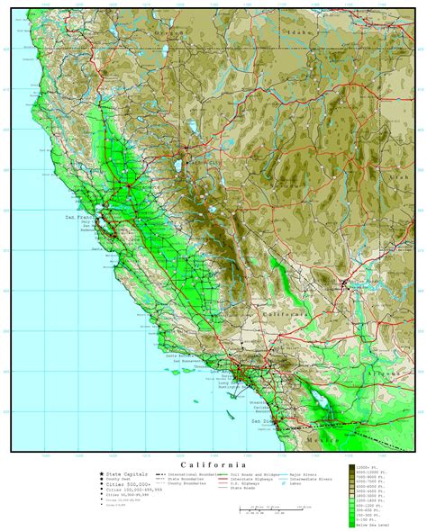 Topographical Map Of California | D1Softball - Topo Map Of California ...