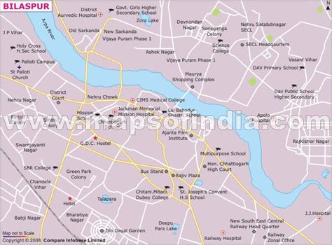 Bilaspur City Map, Chhattisgarh