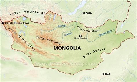 Mongolia Physical Map