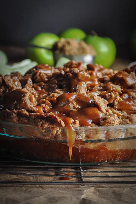 Salted Caramel Apple Pie with Crumb Topping - Of Batter and Dough