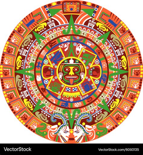 Aztec calendar Royalty Free Vector Image - VectorStock