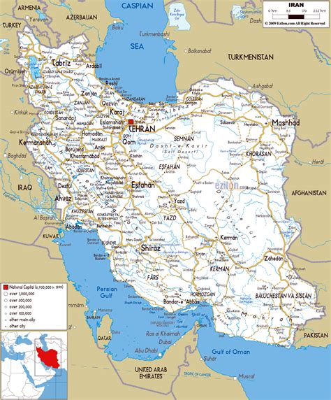 Large road map of Iran with all cities and airports | Iran | Asia ...