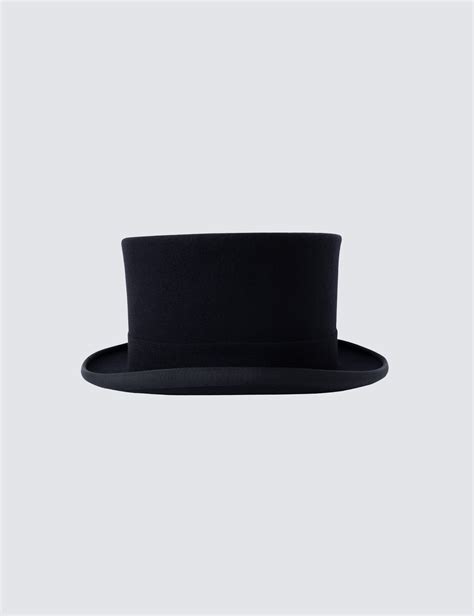 Christy’s Black Wool Felt Top Hat with White Lining | Hawes & Curtis