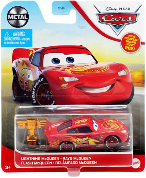 Disney Pixar Cars Cars 3 Metal Lightning McQueen 155 Diecast Car with Trophy Mattel Toys - ToyWiz