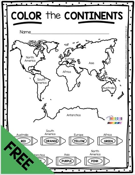 Continents Free Printables