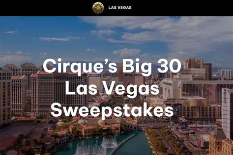 Cirque Du Soleil Las Vegas Trip Giveaway | SweepstakeBible