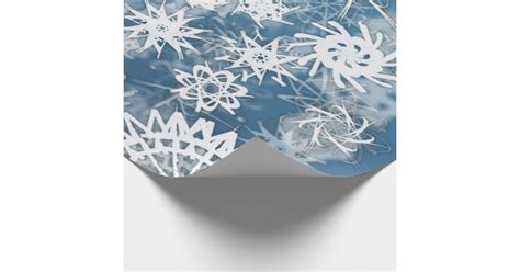 Blue Snowflakes Holiday Wrapping Paper | Zazzle