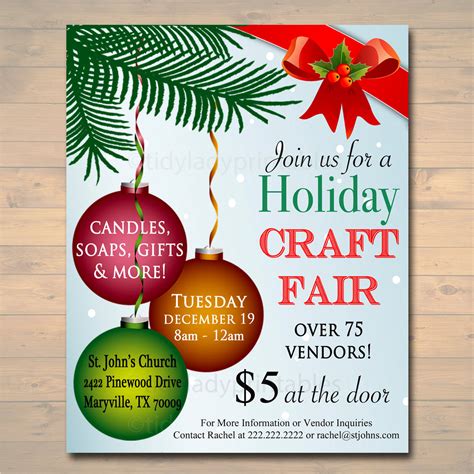 Holiday Craft Fair Flyer - Christmas Craft Show Invitation – TidyLady Printables