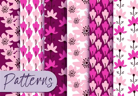 Pink Floral Pattern Set 183384 Vector Art at Vecteezy