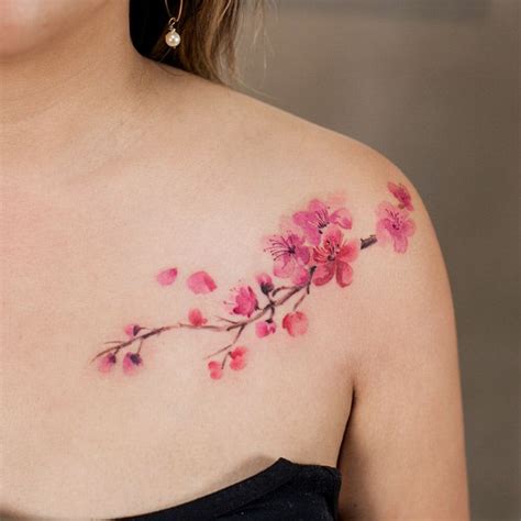 Cherry Blossom Branch For Shoulder #cherryblossom ★ Minimalistic and ...