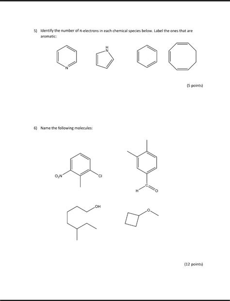 Solved 5) Identify the number of π-electrons in each | Chegg.com