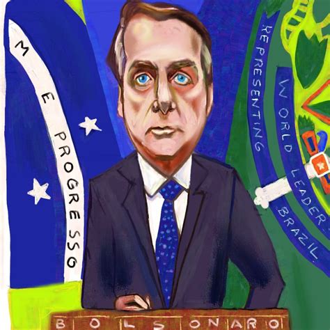Jair Bolsonaro Political Art Cartoon Oil Painting President of Brazil NFT – Political Cartoon