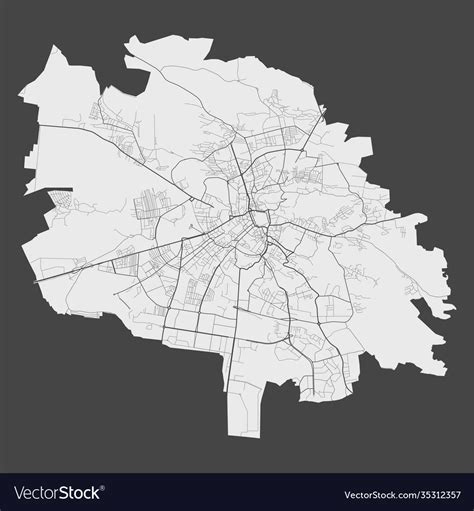 Detailed map lviv city cityscape royalty free Vector Image