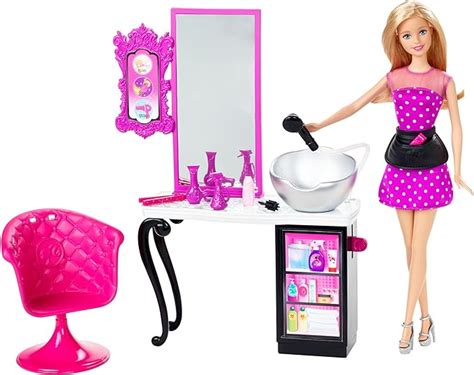 Barbie Salon de Coiffure et poupée Multicolores Mattel CMM 55: Amazon.fr: Jeux et Jouets