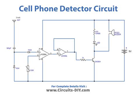 Cell Phone Detector Project Circuit Diagram Using Lm358