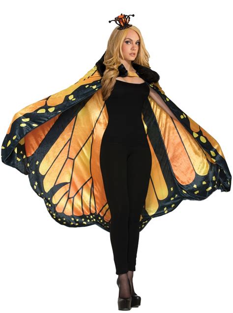 Monarch Butterfly Cape Long Cloak Beautiful Wings Orange Black Adult ...