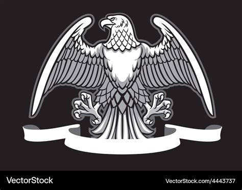 Eagle heraldry with blank ribbon Royalty Free Vector Image