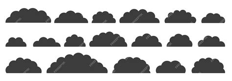 Premium Vector | Black cloud set clouds symbols for web site design ...