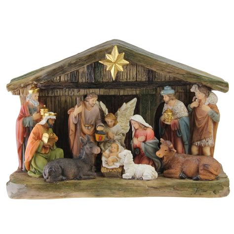 9.5" Nativity Christmas Scene With Color Changing LED Lights | Christmas Central