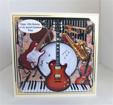 Musical Instruments Birthday card 7x7inch