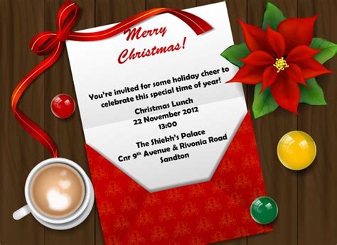 Christmas Work Luncheon Invitation Wording