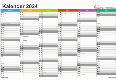 KALENDER 2024 Mit Feiertagen Ferien, 41% OFF